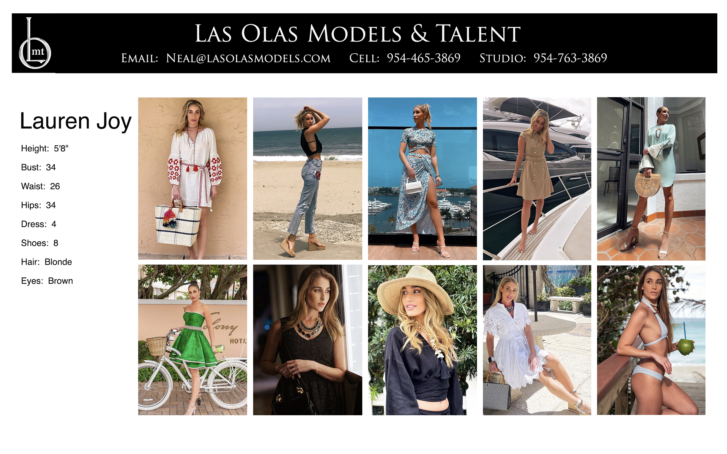 Models Fort Lauderdale Miami South Florida - Print Video Commercial Catalog - Las Olas Models & Talent - Lauren Joy Comp